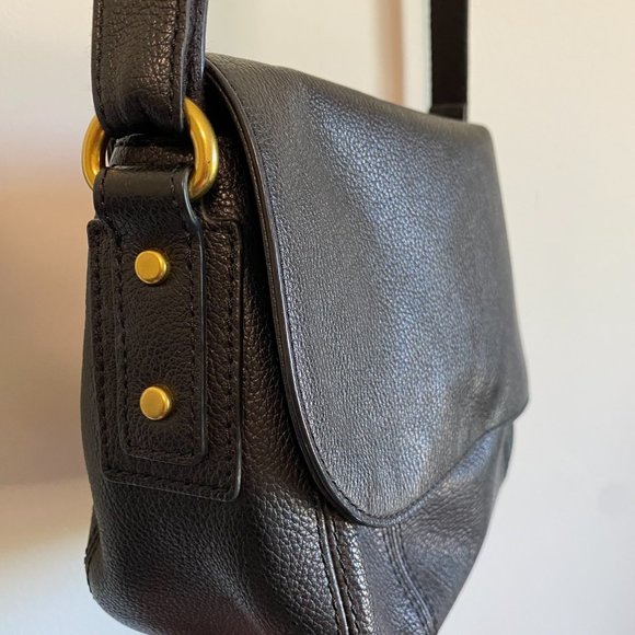 Fossil Black Leather Crossbody Bag Purse Small Adjustable Strap - Picture 6 of 13